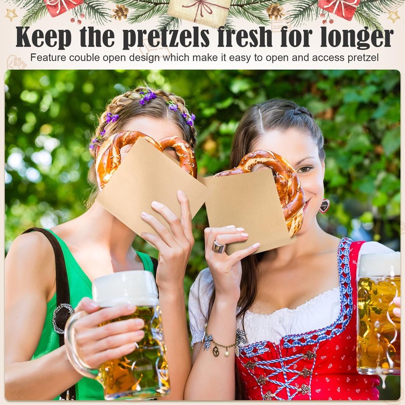 1000 Pcs Soft Pretzel Bags 6.69 x 7.09 Inch Pretzels Individual Bags Grease R... gallery