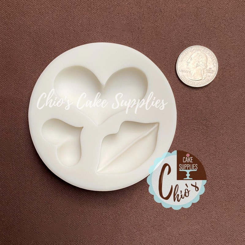 Hearts and Lips Silicone Mold, 4 cavities gallery