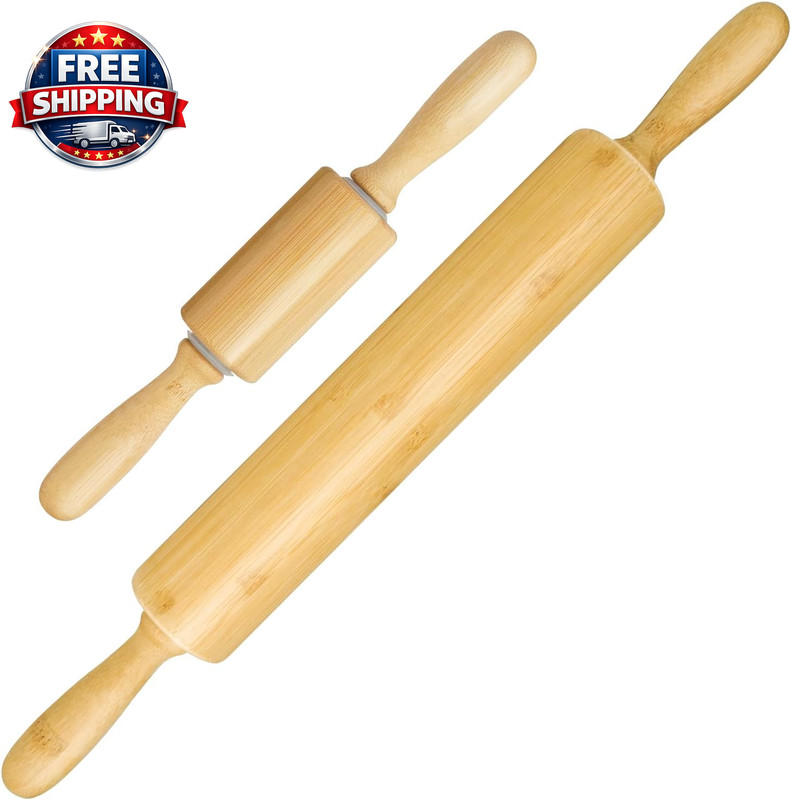 17.5" Wooden Rolling Pin - Perfect for All Your Baking Needs gallery