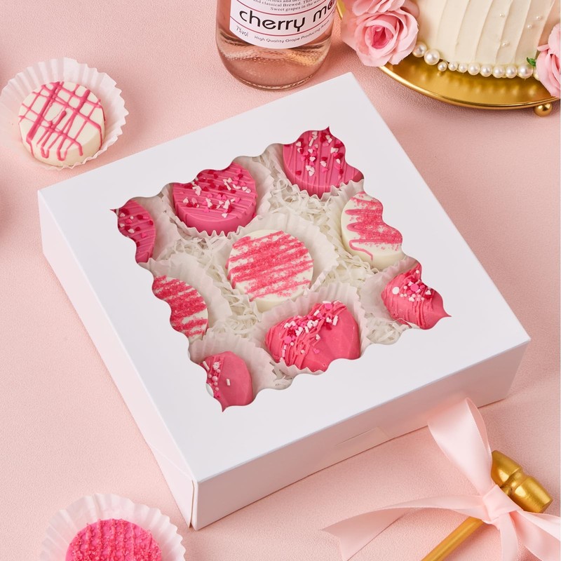 8" x 8" x 2.5" Pie Boxes, 20 Pack Auto Pop-up Chocolate Covered Strawberry Bo... gallery