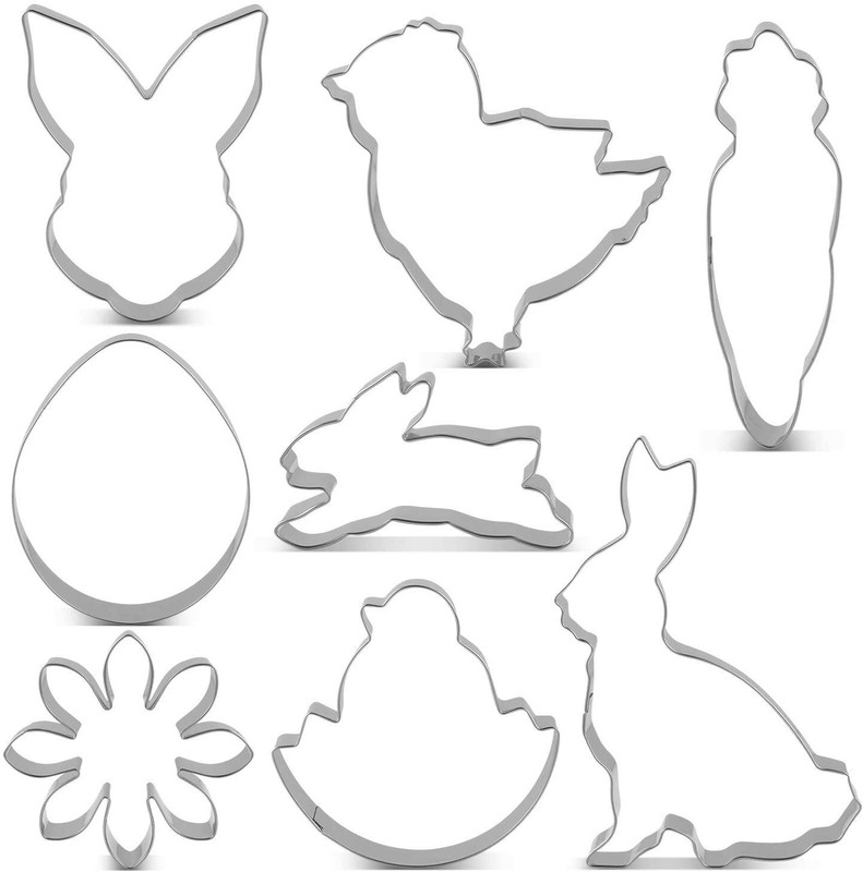 SPRING EASTER COOKIE Cutter Set, 8 Piece, food safe Stainless Steel gallery