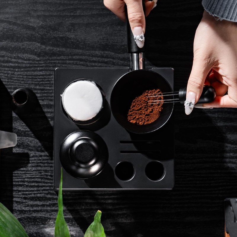 IKAPE 51mm Espresso Tamper Kit 4 in 1 Black, Complete Portafilter 51MM, Black gallery