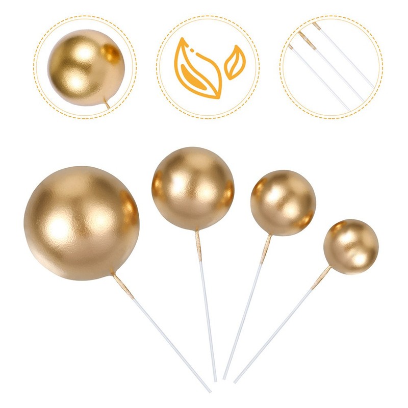 20Pcs Round Cake Decoration Picks Golden Material Safe for Cake and Dessert gallery