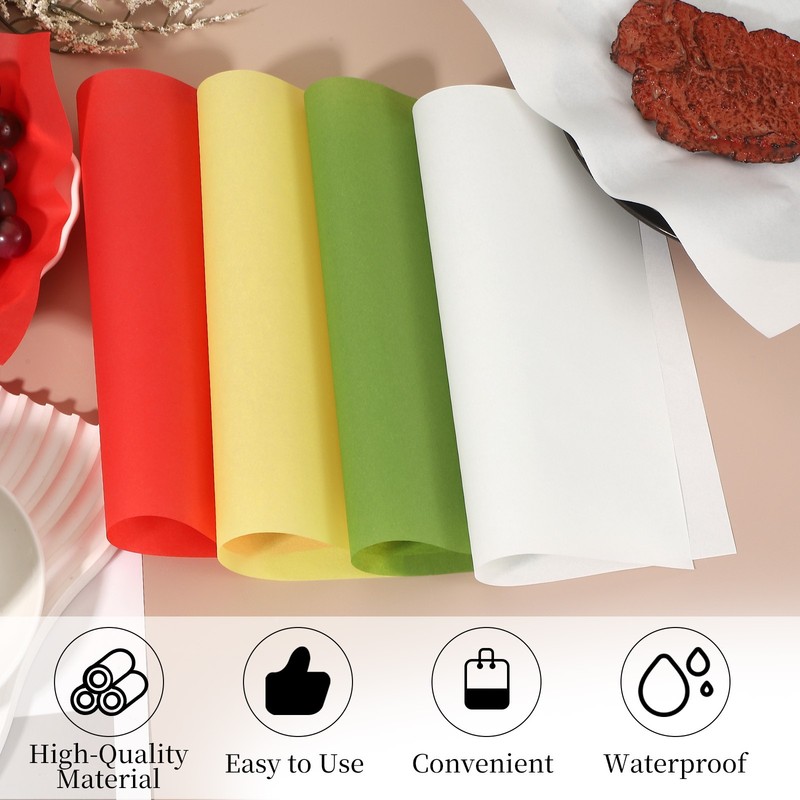 100 Pcs Wax Paper Sheets, 8.7 x 8.7" Square Wrapping Paper, White gallery