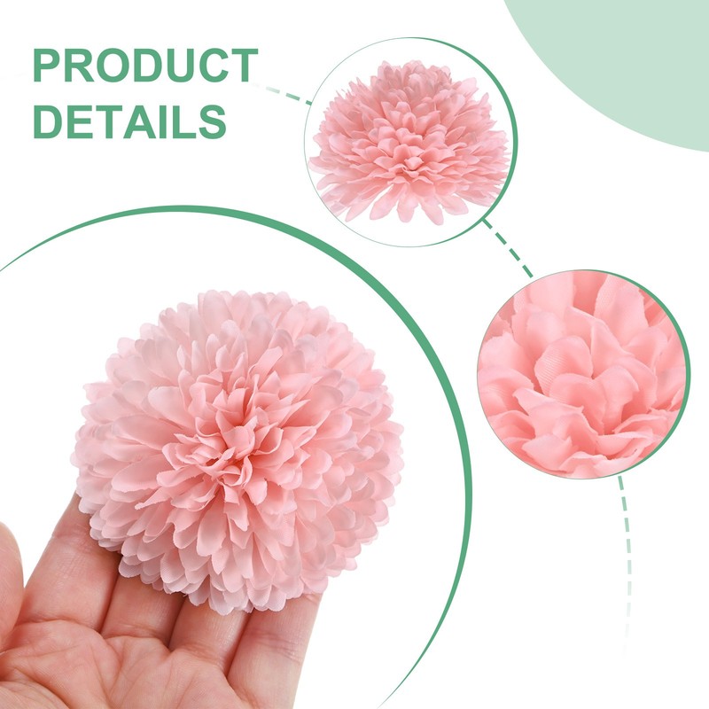 12-Pack Artificial Flower Heads, Dark Pink Fake Chrysanthemum Floral for DIY gallery