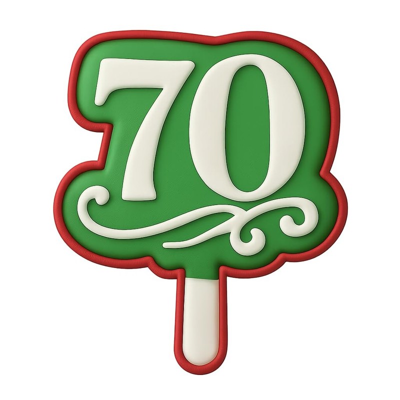 Cake Topper 70th Birthday Cookie Cutter & Stamp, Fondant & Clay - 2.8x4 gallery