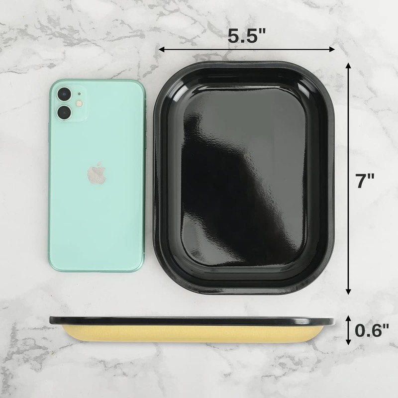 HOKirin Metal Tray with Soft Magnetic Lid,Metal Small Spill Black gallery