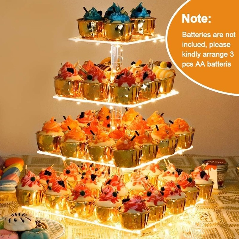 4 Tier Dessert Tower - Polished Acrylic Display with LED Illumination gallery