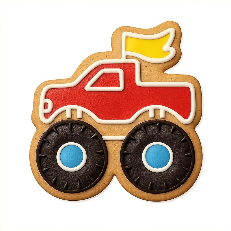 Streamer Monster Truck Cookie Cutter & Stamp, Fondant & Clay - 4x4" gallery