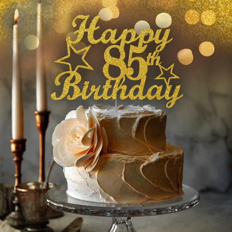 85 Birthday Cake Topper Gold Glitter, 85th Party Decoration Ideas gallery