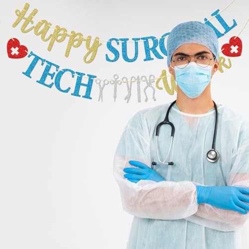 Happy Surgical Tech Week Banner, Pre-strung Surgical Tech Week Party Decor, gallery