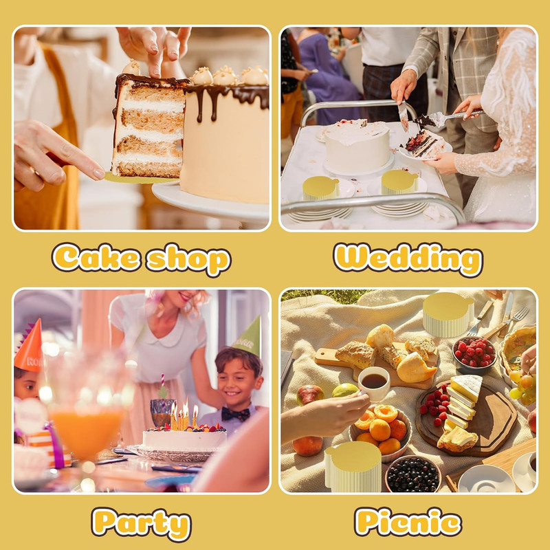 50 Pcs 3.15" Mini Cake Boards Golden Disposable round Cardboard Cake Bases for C gallery