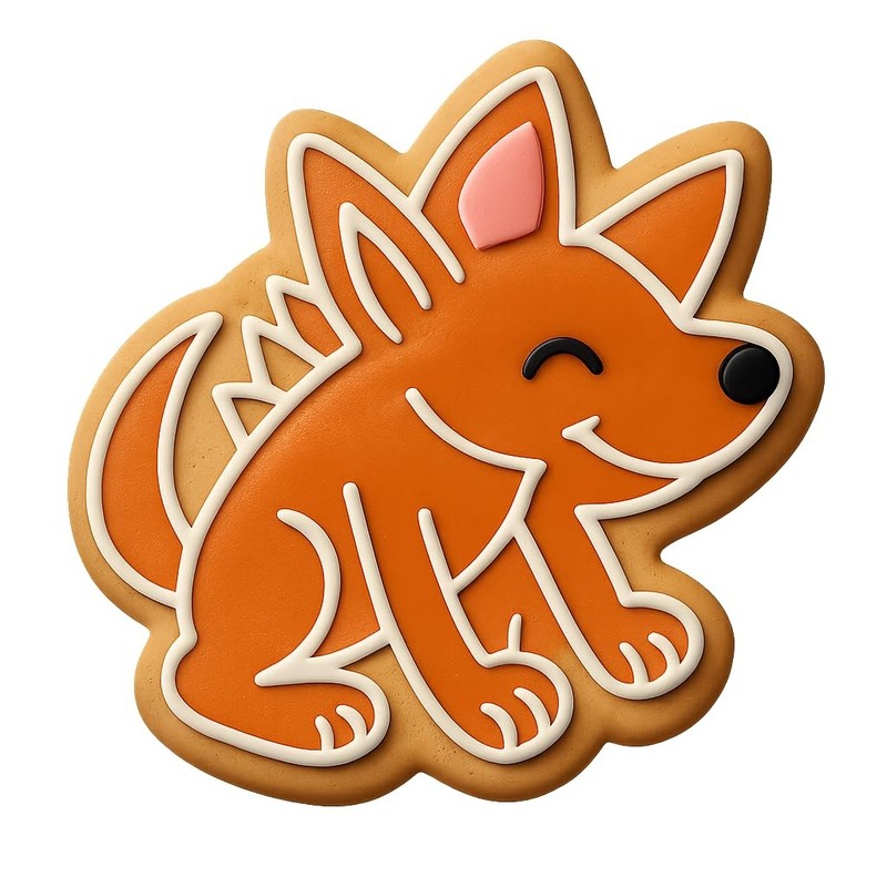 Playful Aardwolf Cookie Cutter & Stamp, Fondant & Clay - 4x3.6 gallery