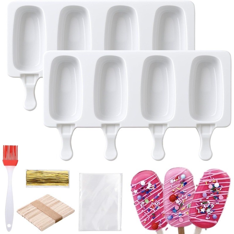 Cake Pop Mold Kit, Large Cakesicle Molds Silicone with Sticks & Bags