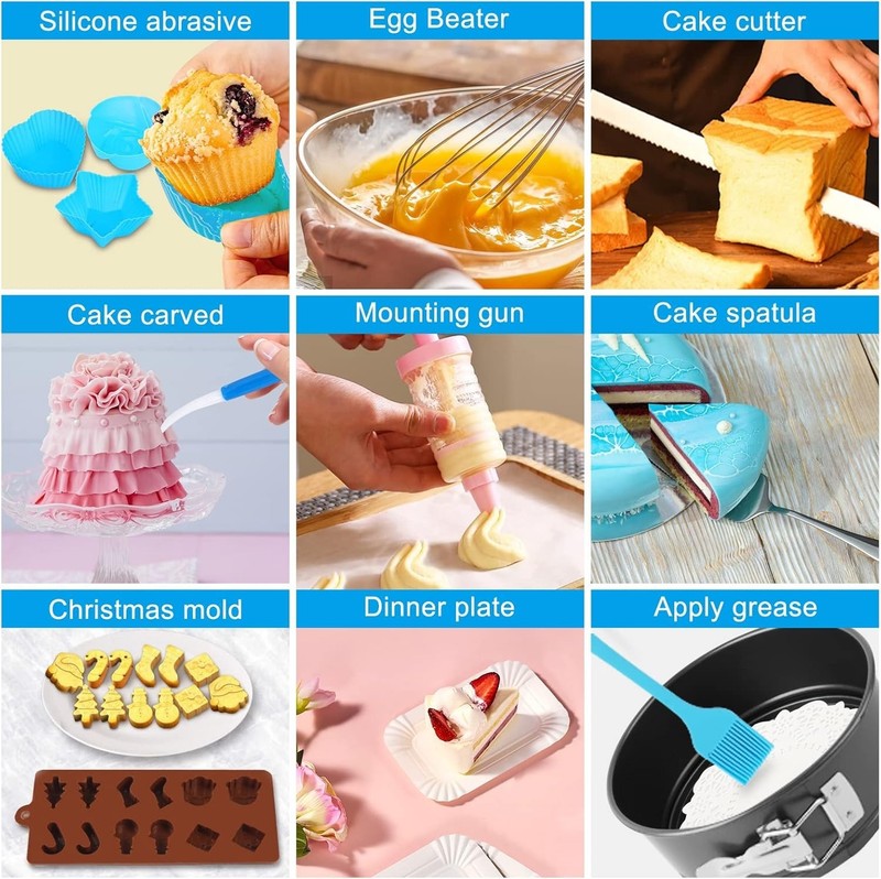 Cake Decorating Kit 748 Pcs with Springform Pans Turntable Piping Tips Baking gallery