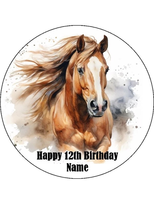 Brown Horse Cake & Cupcake Toppers – Edible Wafer Party Decorations – 3 Sizes