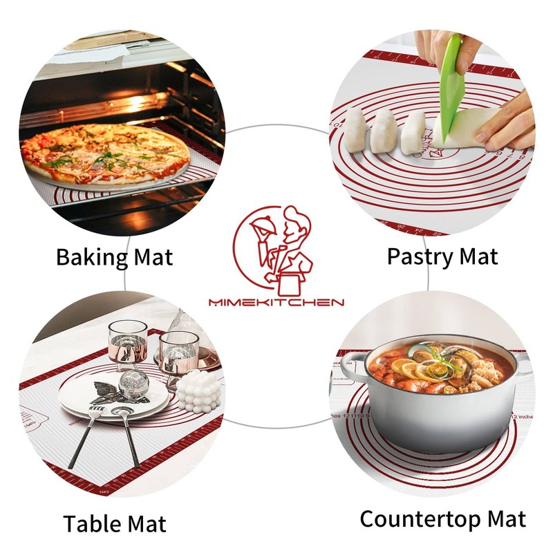 Silicone Baking Mat, Non Stick Pastry Mat Sheet for Dough Rolling, Nonslip Fo... gallery