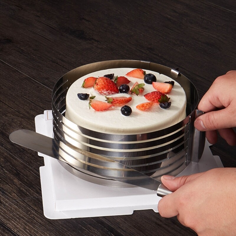 Cutter Leveler Stainless Steel Cake Slicing-Ring 16-20cm DIY Baking gallery
