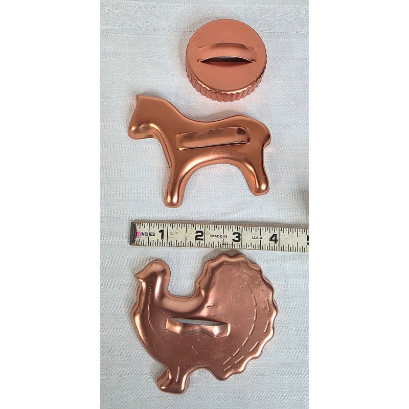 Lot of 6 Copper Colored Fall Themed Metal Cookie Cutters Thanksgiving Holiday gallery