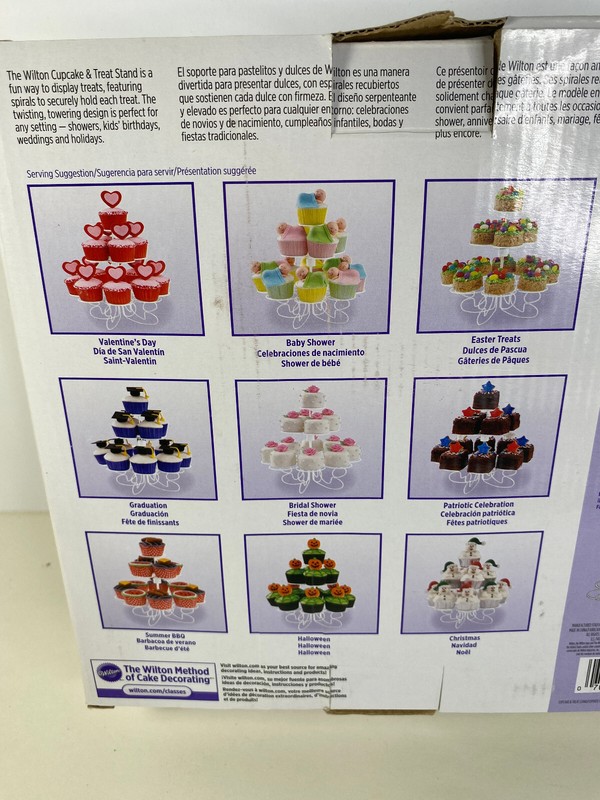 Wilton Cupcake and Treat Stand White Metal Holds 13 Cupcakes gallery