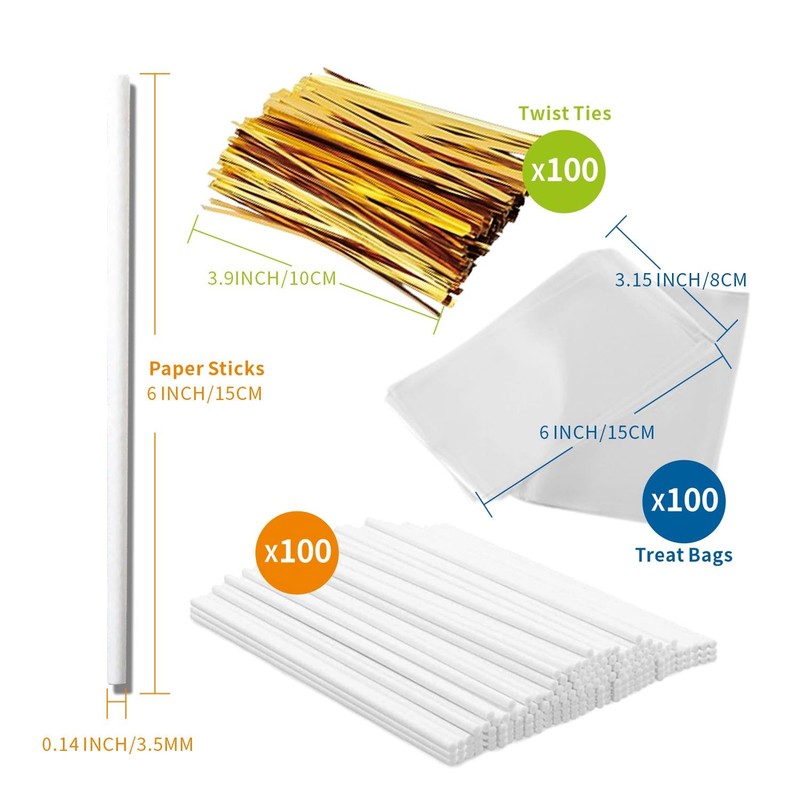 Lollipop Sticks and Bag Set 300 PCS 6 inch for Cake Pops Candy Cookies gallery