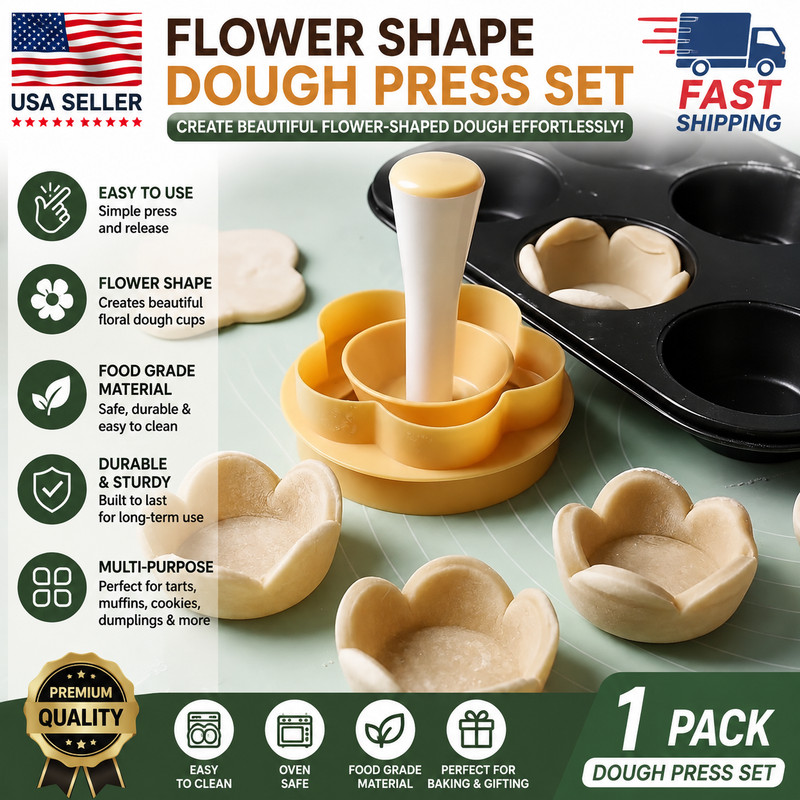Flower Dough Press Mold Pastry Tamper Cutter Cake Cup Biscuit Baking Tool