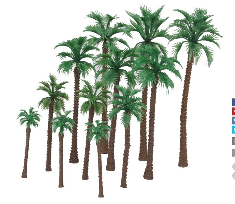 Palm Tree Cake Topper or Model Train Landscape (Set Of 12) 4 Sizes gallery