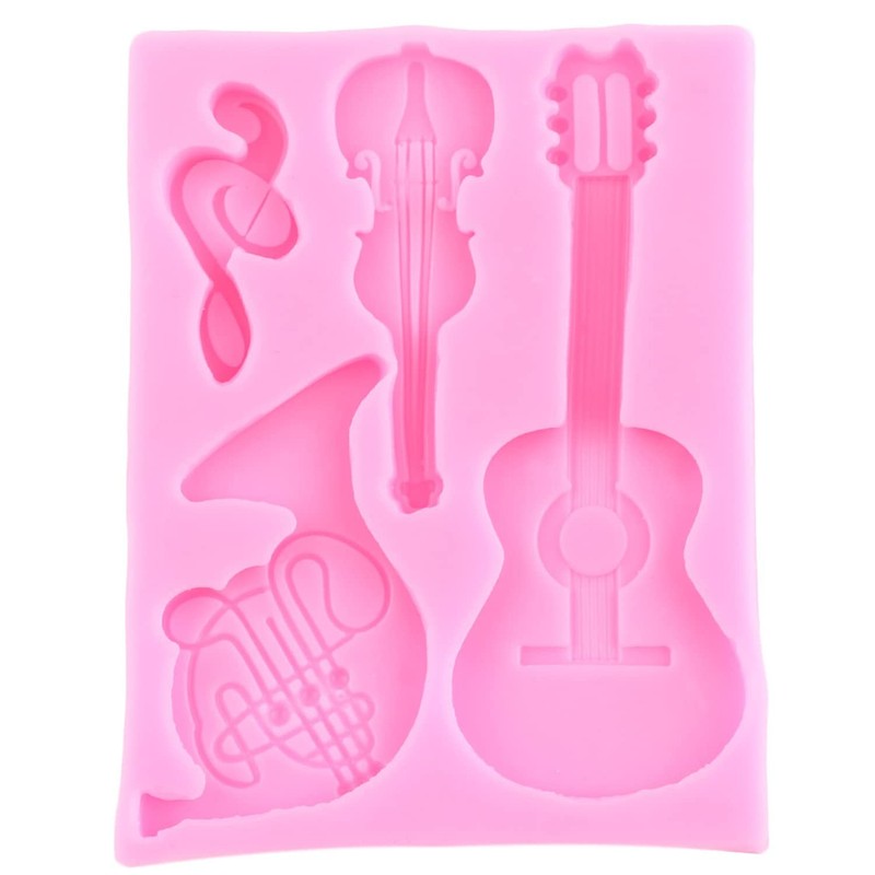 Music Note Fondant Molds Musical Instruments Silicone Mold Boombox Microphone... gallery