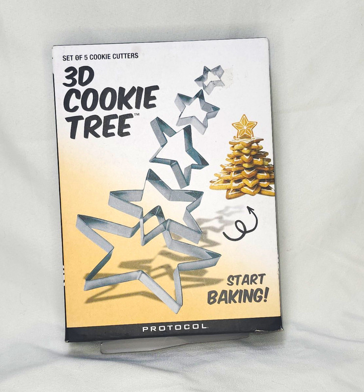 3D Cookie Tree Nested Stainless Steel Star Cutters Set 5, 2.5-6.25″