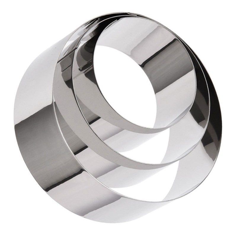 3 Pcs Round Cake Cutter Rings Molds for Baking Biscuit Cookie Set