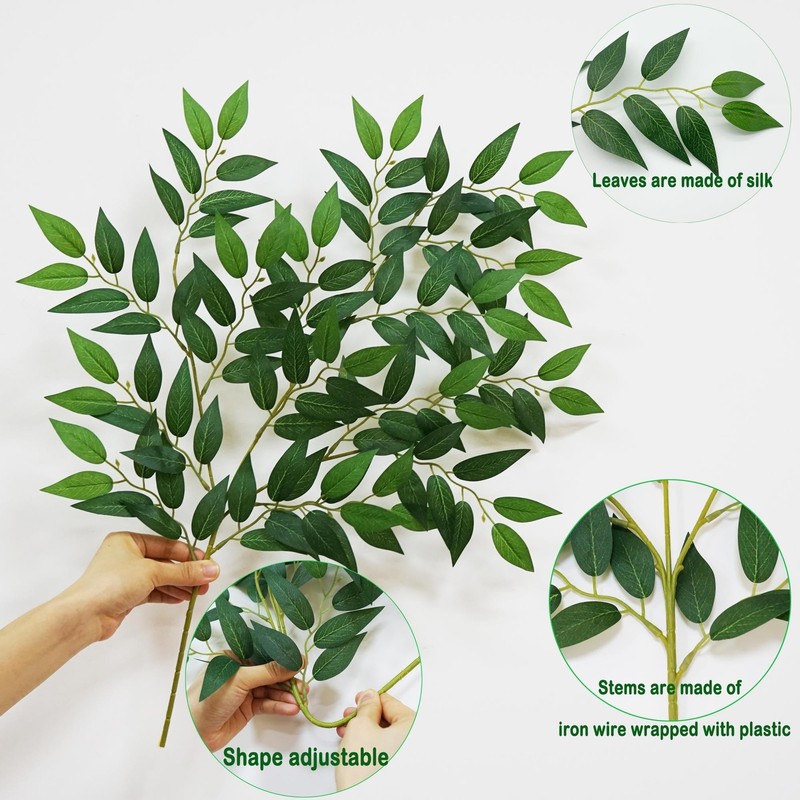 Voeligt 40Pcs Italian Ruscus Greenery 68Cm Artificial Greenery Stems Leaf gallery