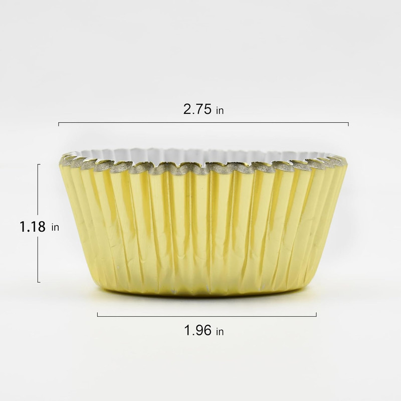 200 Pcs Gold Foil Cupcake Liners Standard Baking Cups Muffin Paper Cases gallery