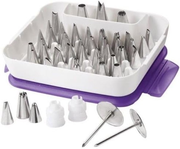 Professional Cake Decorating Tools - 55-Piece Piping Tips Set with Carrying Case gallery