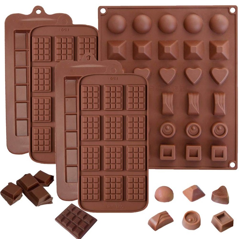 5 Pack Chocolate Bar Molds,Silicone Chocolate mold Candy Jelly Cake