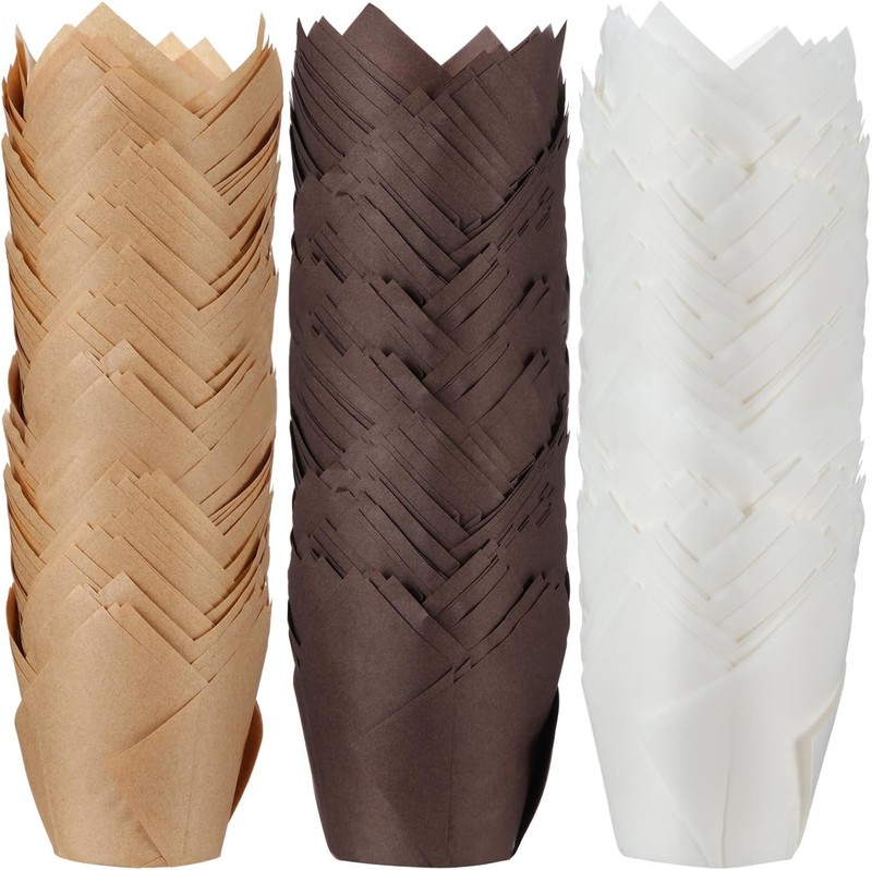 600 Pcs Tulip Cupcake Liners Greaseproof Paper Tulip Muffin Liners