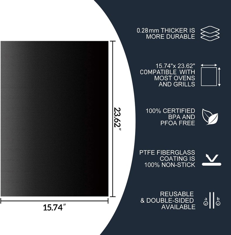 Meegoo Oven Liners for Bottom of Oven, 2 Pack Large Thick Heavy 2 Pack, Black gallery