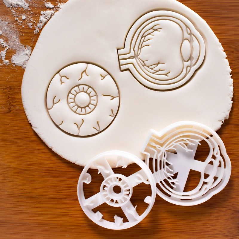 Set of 2 Eyeball Cookie Cutters -eye anatomy Ophthalmology Halloween optometrist