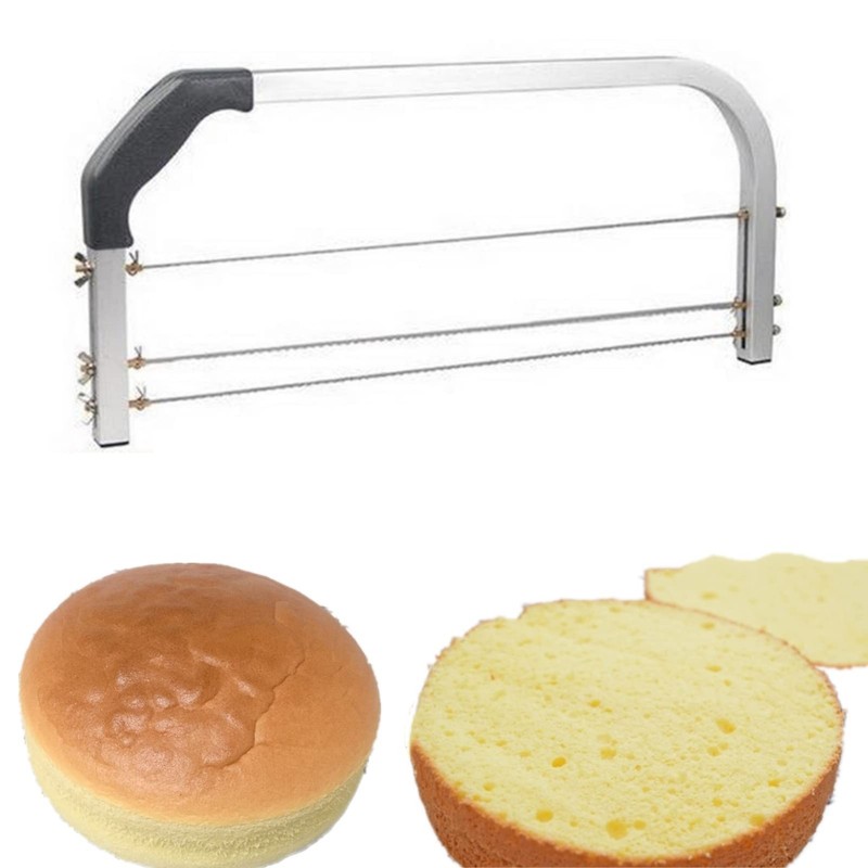 Adjustable Cake Leveler with 3 Stainless Steel Blades - DIY Layer Cake Slicer To gallery