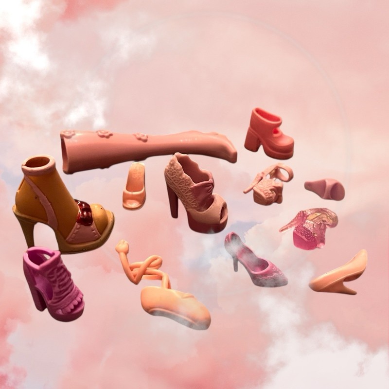 Set of 12 Barbie Shoes Party Favor Cupcake Topper Decoration Pink Sandals Boots gallery