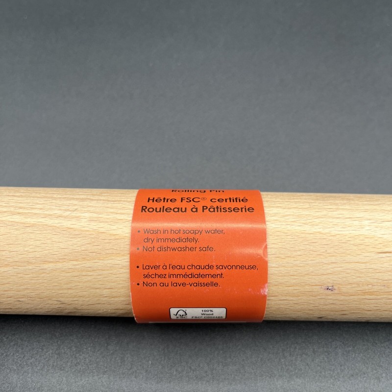 French Rolling Pin For Baking Pasta Pizza Bread Natural Beech Wood Dough Roller gallery