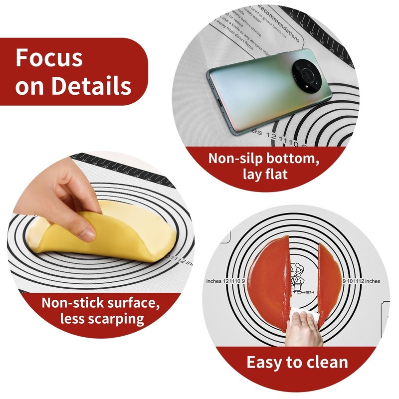 Silicone Macaron Baking Mat, Non Stick Pastry Mat for Rolling Dough,Silicone ... gallery