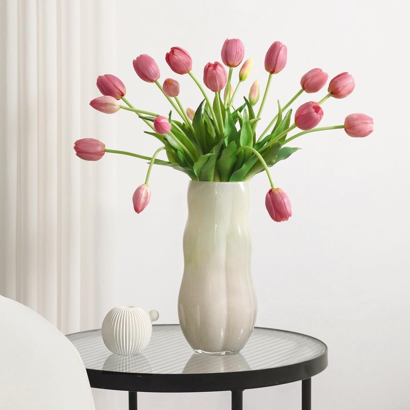 Dayhap Artificial Flowers 20Pcs Fake Tulips Real Touch Faux Latex Tulips gallery