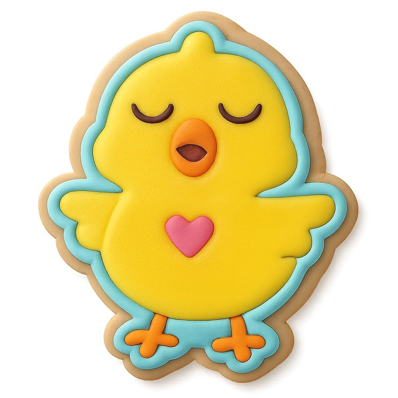 Chanting Chick Heart Cookie Cutter - 3.2x4" Fun Baking Design Delight gallery