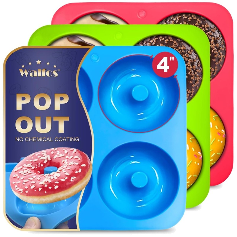 Big Size Silicone Donut Mold Set – Non-Stick, BPA Free (3PK)