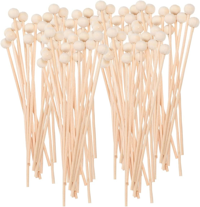 Rock Candy Sticks – 100 Pieces, Wooden Cake Sticks & Drink Stirrers, 6 Inch