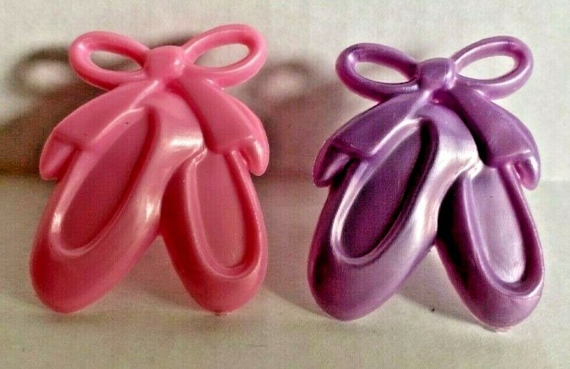 Bakery Crafts Plastic Cupcake Favors Toppers New Lot of 6 "Ballet Slippers" #2