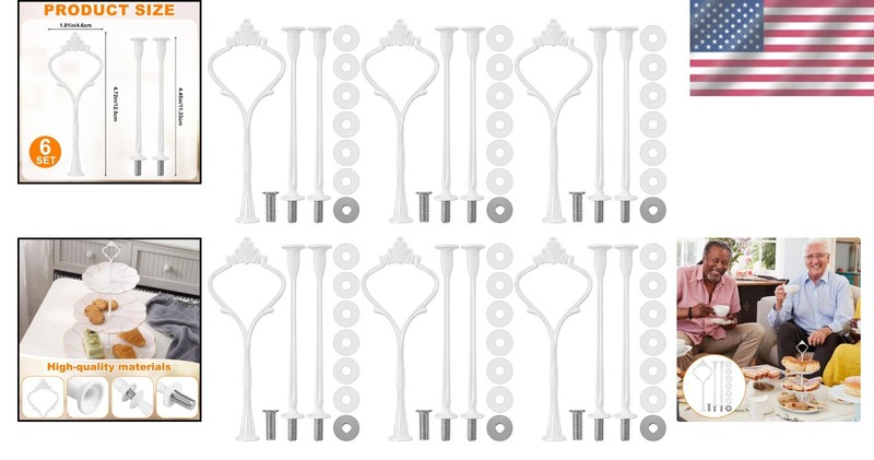 Elegant 3 Tier Cake Stand Kit - 6 Sets of Versatile Fittings for Desserts gallery