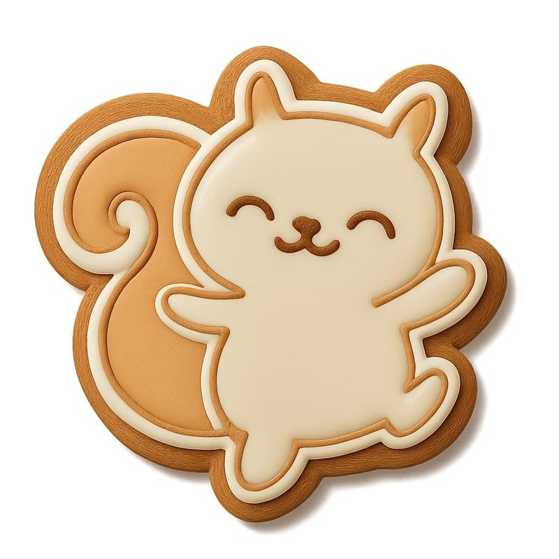 Twirling Kawaii Squirrel Cookie Cutter - 4x3.2" Fun Kitchen Baking Design gallery