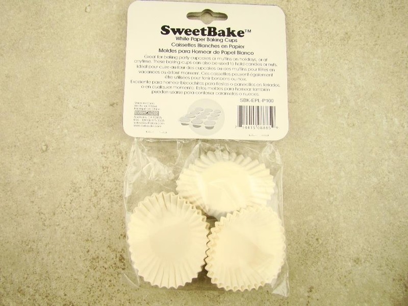 Lot of 400 Sweetbake White Paper Baking Cups Mini Sized 1.5" gallery