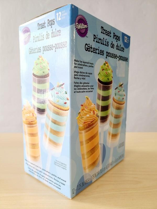 Sealed Wilton Treat Pops 12 Plastic Reusable Push-Up Pops for Layered Treats gallery
